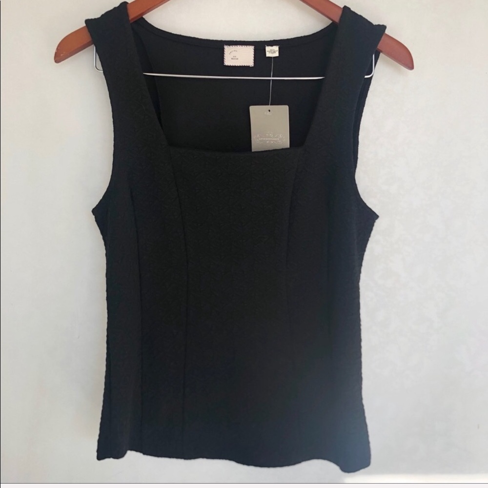 Anthropologie postage stamp square neckline top